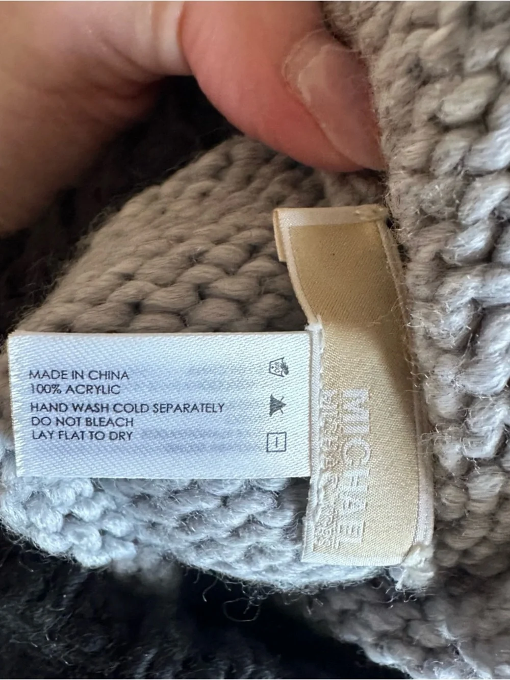 Black and Gray Michael Kors Pom Beanie